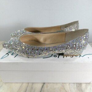 NiB -  Betsey Johnson Women's Jude Flats Nude with Irredesent Sparkling